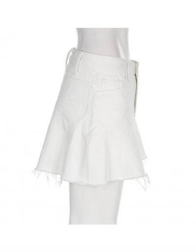 Replica  French Solid Ruffled Denim Skirts #793412 $26.27 USD for Wholesale