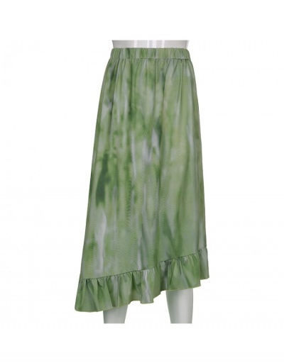 Replica  Retro Women's A-Line Tie-Dye Print Irregular Skirts #793413 $19.35 USD for Wholesale