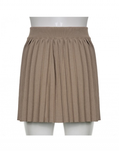 Replica Simple Design Pleated High Waist Solid Color Skirt #793421 $22.15 USD for Wholesale