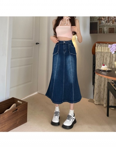  2022 Retro Raged Hem High Waist Denim Skirts #793425 $30.06 USD, Wholesale Fashion Skirts