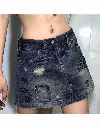 Replica  Summer Patchwork Denim Hole A-Line Skirt #793426 $20.80 USD for Wholesale