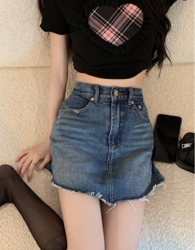  Versatile Casual A-Line High Waist Denim Skirt #793428 $28.18 USD, Wholesale Fashion Skirts