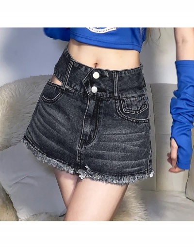 Replica Fashion Denim Pure Color Hollowed Out Raged Hem Women's Skirt #793430 $34.45 USD for Wholesale