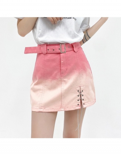  New Gradient Color Chain Pink Denim Skirt #793432 $29.19 USD, Wholesale Fashion Skirts