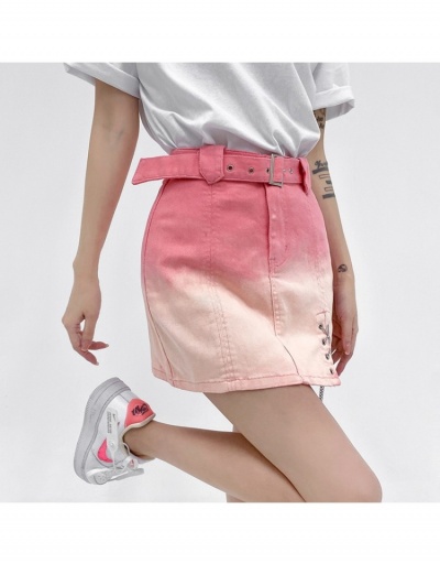 Replica  New Gradient Color Chain Pink Denim Skirt #793432 $29.19 USD for Wholesale