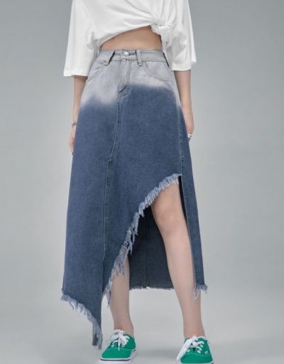  Summer Irregular Design Raged Hem Gradient Skirt #793436 $54.01 USD, Wholesale Fashion Skirts