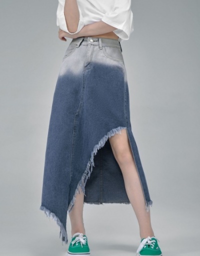 Replica  Summer Irregular Design Raged Hem Gradient Skirt #793436 $54.01 USD for Wholesale