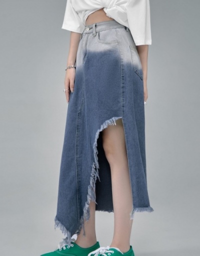 Replica  Summer Irregular Design Raged Hem Gradient Skirt #793436 $54.01 USD for Wholesale