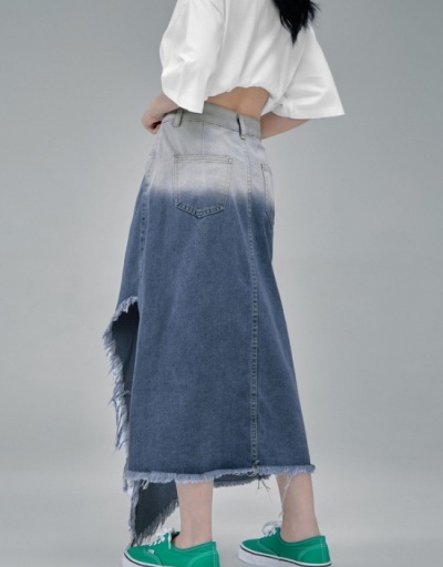 Replica  Summer Irregular Design Raged Hem Gradient Skirt #793436 $54.01 USD for Wholesale