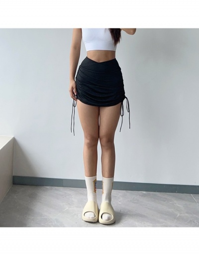 Replica  Sports Pure Color Crisscross Drawstring Women's Skirts #793437 $24.90 USD for Wholesale