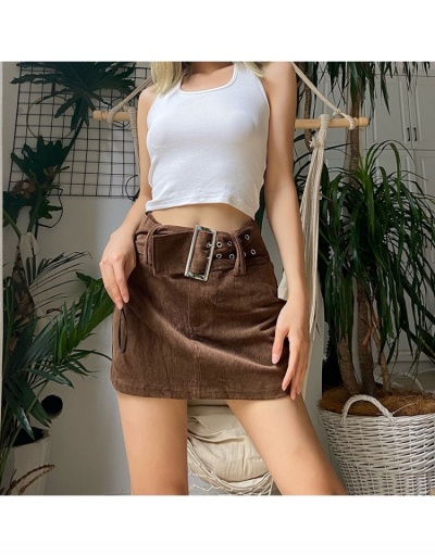 Replica  Solid Retro Fashion Slim Corduroy Skirt #793440 $34.32 USD for Wholesale