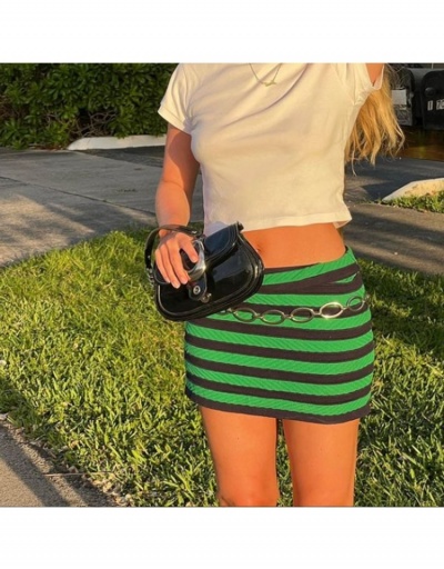  Versatile Striped Printing Contrast Color Women's Skirt #793442 $13.13 USD, Wholesale Fashion Skirts