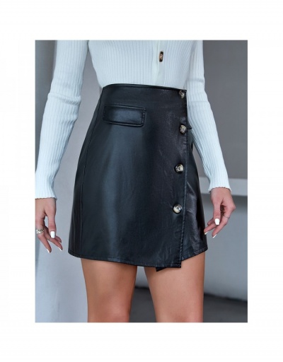 Replica  Sexy Irregular Button Solid Woman's Skirt #793454 $22.17 USD for Wholesale