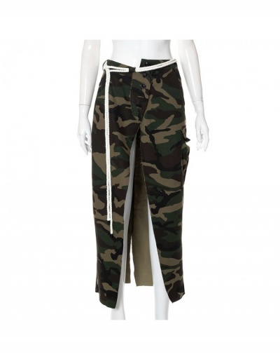 Replica Stylish Slit Camouflage Midi Skirts For Women #793467 $29.13 USD for Wholesale