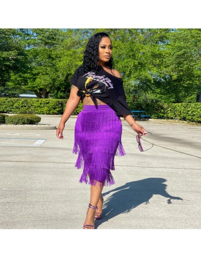  Fashion Casual Purple Tassels Skirt For Women #793474 $25.06 USD, Wholesale Fashion Skirts