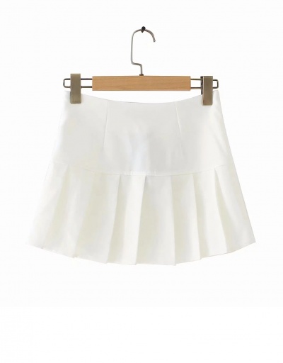 Replica Street Solid High Waist Pleated Skirt #793477 $27.51 USD for Wholesale