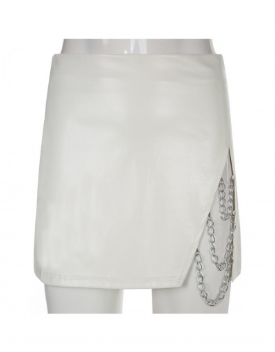 Replica Club PU Leather Chain Patchwork Skirt #793487 $16.34 USD for Wholesale