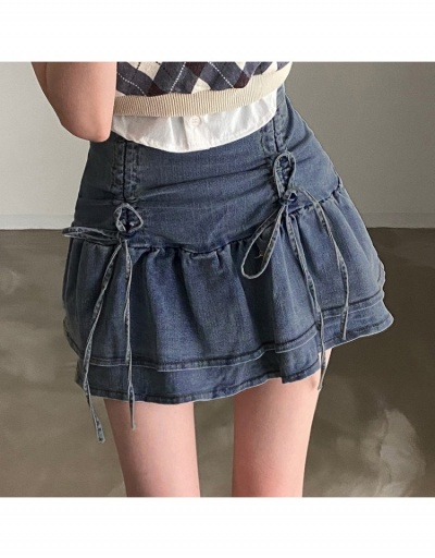 Summer High Waist Ruffled Denim Skirt #793499 $34.52 USD, Wholesale Fashion Skirts