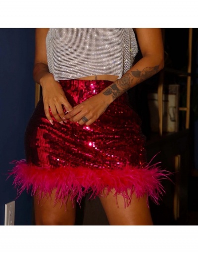 Replica  Summer Party Sequins Plush Bodycon Skirt #793518 $23.61 USD for Wholesale