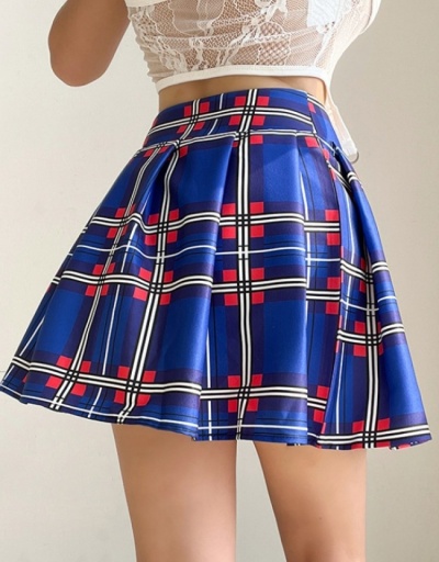 Replica Summer Sexy Plaid  Pleated Short Skirts For Women #793530 $30.94 USD for Wholesale