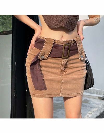 Replica Y2K Style Retro Denim Short Skirts With Belt #793531 $26.87 USD for Wholesale