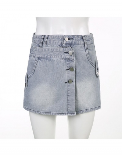 Replica  Summer High-waisted Pure Color Pocket Denim Culottes #793535 $27.43 USD for Wholesale