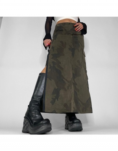 Trendy Camouflage High Waist Zipper Long Skirt #793536 $30.37 USD, Wholesale Fashion Skirts