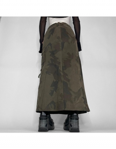 Replica Trendy Camouflage High Waist Zipper Long Skirt #793536 $30.37 USD for Wholesale