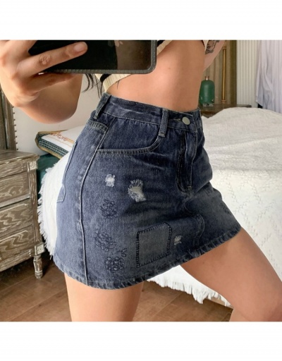 Replica Y2K Style Blue Embroidery  Short Denim Skirts For Women #793544 $22.52 USD for Wholesale