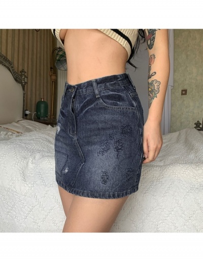 Replica Y2K Style Blue Embroidery  Short Denim Skirts For Women #793544 $22.52 USD for Wholesale