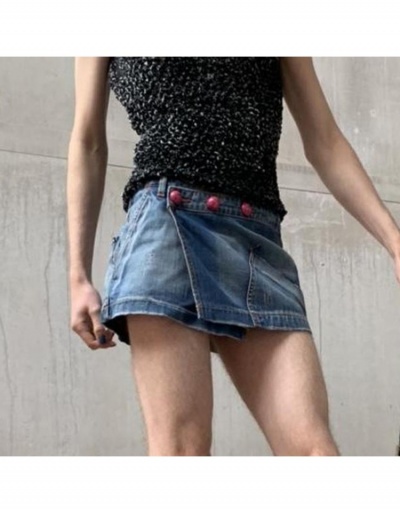  Asymmetric Design Pure Color Denim Skirt #793557 $27.03 USD, Wholesale Fashion Skirts