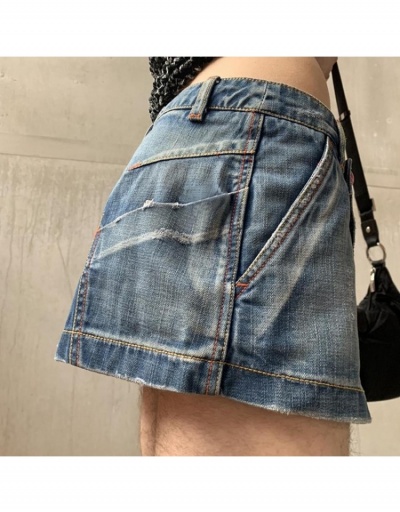 Replica  Asymmetric Design Pure Color Denim Skirt #793557 $27.03 USD for Wholesale