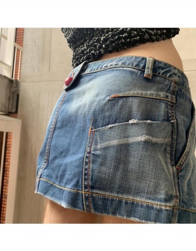 Replica  Asymmetric Design Pure Color Denim Skirt #793557 $27.03 USD for Wholesale