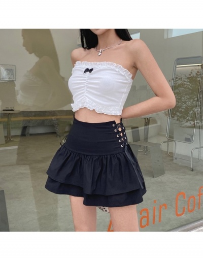 Tie Wrap Ruffles  Black Summer Short Skirts #793558 $25.40 USD, Wholesale Fashion Skirts