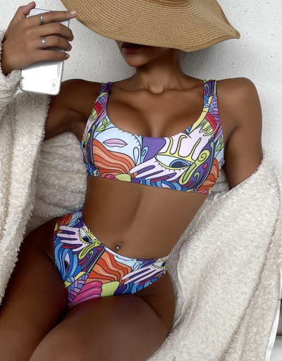  Sexy Print Split Swimsuit Bikini Sets #793570 $18.04 USD, Wholesale Fashion Swimsuits