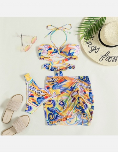 Replica Fashion Halter Backless Printing Bikinis Sleeveless #793573 $22.52 USD for Wholesale