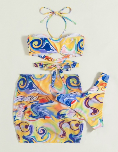 Replica Fashion Halter Backless Printing Bikinis Sleeveless #793573 $22.52 USD for Wholesale