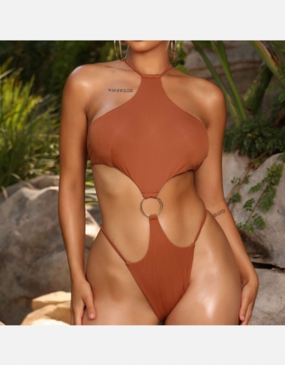  Sexy Loop Decor One Piece Swimsuit Sleeveless #793588 $20.83 USD, Wholesale Fashion Swimsuits