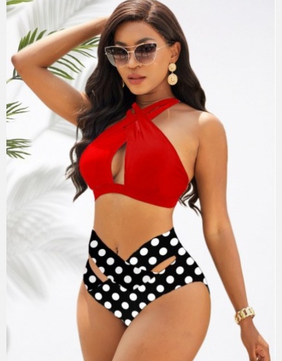 Sexy Cut Out 2 Piece High Waist Swimsuit Sleeveless #793590 $23.28 USD, Wholesale Fashion Swimsuits