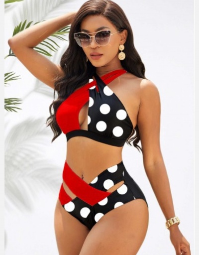 Replica Sexy Cut Out 2 Piece High Waist Swimsuit Sleeveless #793590 $23.28 USD for Wholesale