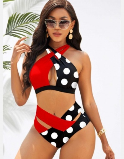 Replica Sexy Cut Out 2 Piece High Waist Swimsuit Sleeveless #793590 $23.28 USD for Wholesale