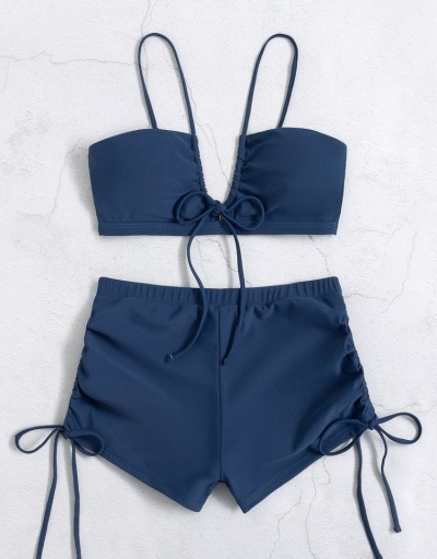 Replica Beach Ruched 2 Piece Bikini Sets For Women Sleeveless V Neck #793592 $17.35 USD for Wholesale