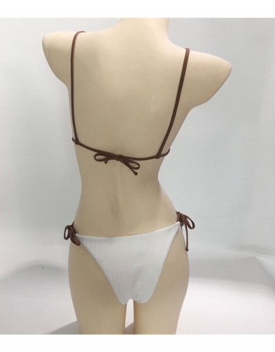 Replica White Spaghetti Strap Bathing 2 Piece Bikini Sets Sleeveless V Neck #793610 $21.25 USD for Wholesale