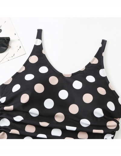 Replica Vintage Style Dot Printing V Neck Beach Swimsuits  Sleeveless V Neck #793621 $21.65 USD for Wholesale