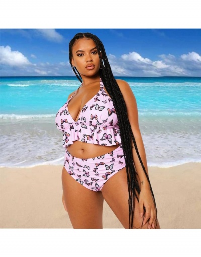 Lovely Butterfly Pattern Halter 2 Piece Bikini Sets Sleeveless Halter #793622 $20.61 USD, Wholesale Fashion Swimsuits