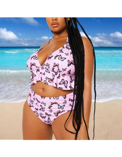 Replica Lovely Butterfly Pattern Halter 2 Piece Bikini Sets Sleeveless Halter #793622 $20.61 USD for Wholesale