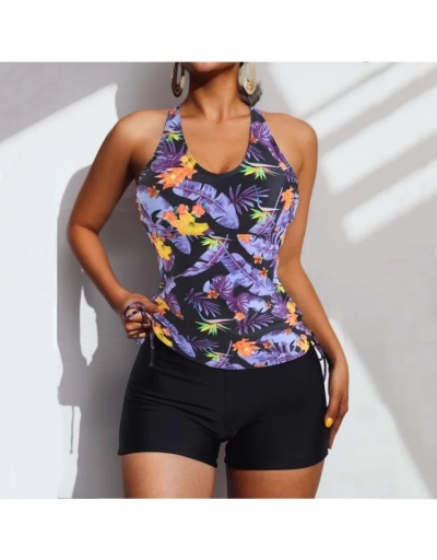 Replica Beach Printing 2 Piece Tankini Sets For Women Sleeveless U Neck #793637 $23.11 USD for Wholesale