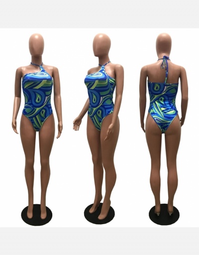  Sleeveless Printing Halter Backless One Piece Swimsuit Sleeveless Halter #793665 $18.98 USD, Wholesale Fashion Swimsuits