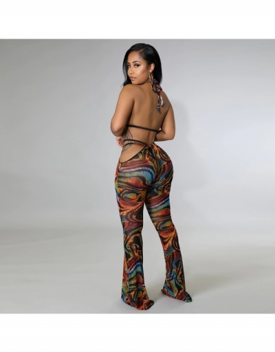 Replica Sexy Printed Pant Trouser And Bikini Sets Sleeveless Halter #793681 $26.07 USD for Wholesale