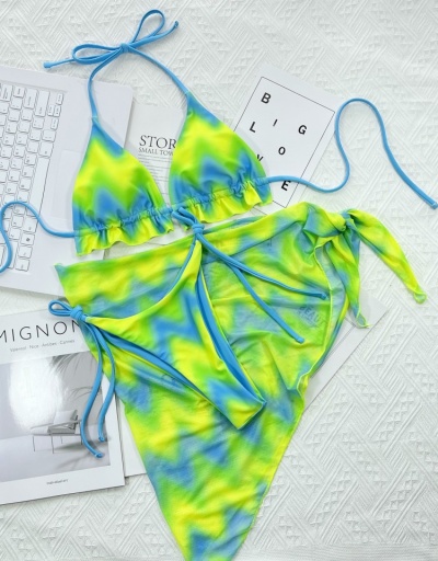 Replica Sexy Tie Dyed Halter Bandage Women's Bikini Sleeveless Halter #793706 $23.66 USD for Wholesale